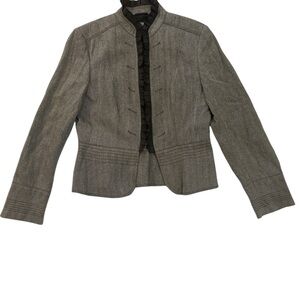 EUC Marc Aurel Women’s Chic Brown Tweed Blazer with Decorative Closure Size 42